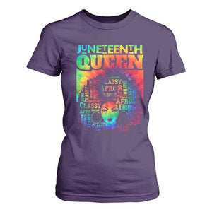 Juneteenth Afro Queen T Shirt For Women Melanin Black Women Magic Tie Dye TS01 Purple Print Your Wear
