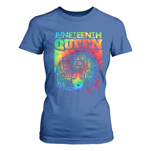 Juneteenth Afro Queen T Shirt For Women Melanin Black Women Magic Tie Dye TS01 Royal Blue Print Your Wear