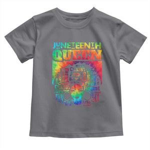 Juneteenth Afro Queen Toddler T Shirt Melanin Black Women Magic Tie Dye TS01 Charcoal Print Your Wear