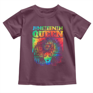 Juneteenth Afro Queen Toddler T Shirt Melanin Black Women Magic Tie Dye TS01 Maroon Print Your Wear