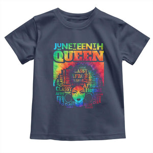 Juneteenth Afro Queen Toddler T Shirt Melanin Black Women Magic Tie Dye TS01 Navy Print Your Wear