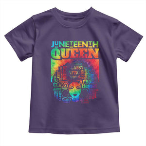 Juneteenth Afro Queen Toddler T Shirt Melanin Black Women Magic Tie Dye TS01 Purple Print Your Wear