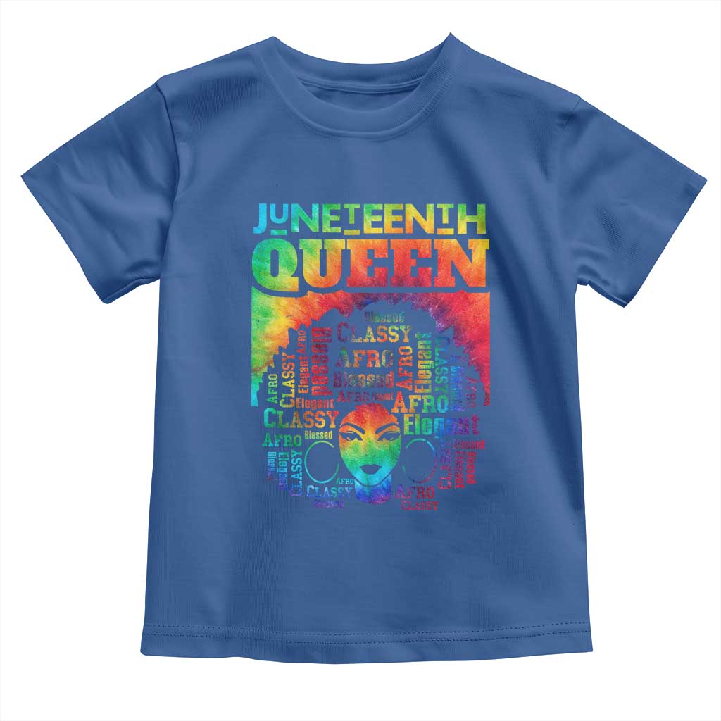 Juneteenth Afro Queen Toddler T Shirt Melanin Black Women Magic Tie Dye TS01 Royal Blue Print Your Wear