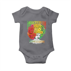 Freeish Since 1865 Juneteenth Baby Onesie Freedom Day African American June 19th Black Women Floral Hair TS01 Charcoal Print Your Wear