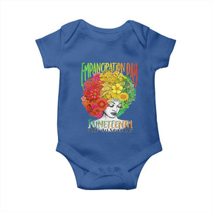 Freeish Since 1865 Juneteenth Baby Onesie Freedom Day African American June 19th Black Women Floral Hair TS01 Royal Blue Print Your Wear