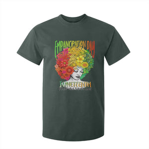 Freeish Since 1865 Juneteenth T Shirt For Kid Freedom Day African American June 19th Black Women Floral Hair TS01 Dark Forest Green Print Your Wear