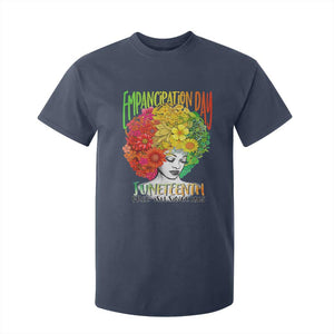 Freeish Since 1865 Juneteenth T Shirt For Kid Freedom Day African American June 19th Black Women Floral Hair TS01 Navy Print Your Wear