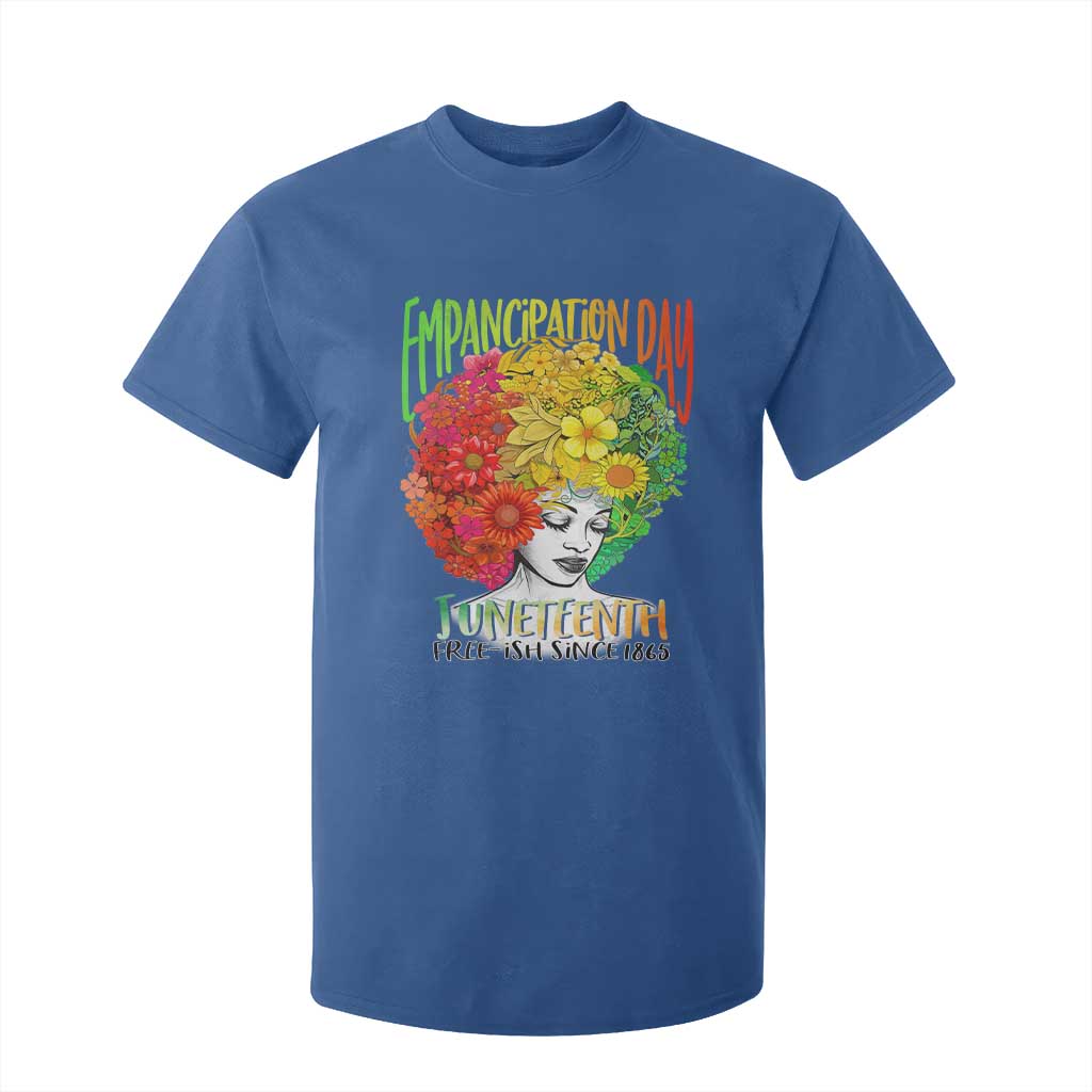 Freeish Since 1865 Juneteenth T Shirt For Kid Freedom Day African American June 19th Black Women Floral Hair TS01 Royal Blue Print Your Wear