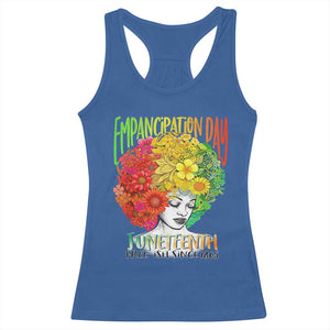 Freeish Since 1865 Juneteenth Racerback Tank Top Freedom Day African American June 19th Black Women Floral Hair TS01 Royal Blue Print Your Wear