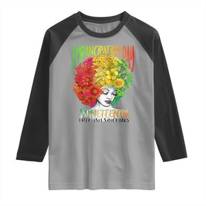 Freeish Since 1865 Juneteenth Raglan Shirt Freedom Day African American June 19th Black Women Floral Hair TS01 Sport Gray Black Print Your Wear