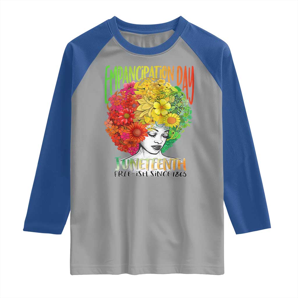 Freeish Since 1865 Juneteenth Raglan Shirt Freedom Day African American June 19th Black Women Floral Hair TS01 Sport Gray Royal Print Your Wear