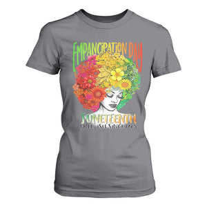 Freeish Since 1865 Juneteenth T Shirt For Women Freedom Day African American June 19th Black Women Floral Hair TS01 Charcoal Print Your Wear