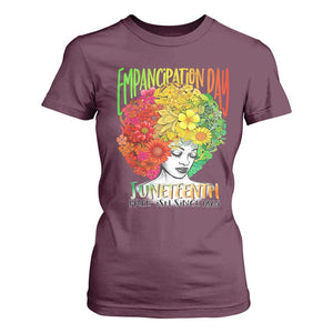 Freeish Since 1865 Juneteenth T Shirt For Women Freedom Day African American June 19th Black Women Floral Hair TS01 Maroon Print Your Wear