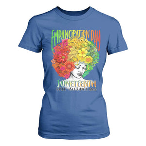 Freeish Since 1865 Juneteenth T Shirt For Women Freedom Day African American June 19th Black Women Floral Hair TS01 Royal Blue Print Your Wear