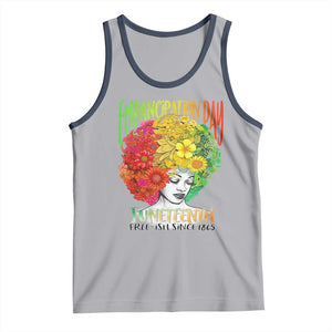 Freeish Since 1865 Juneteenth Tank Top Freedom Day African American June 19th Black Women Floral Hair TS01 Athletic Heather Navy Print Your Wear