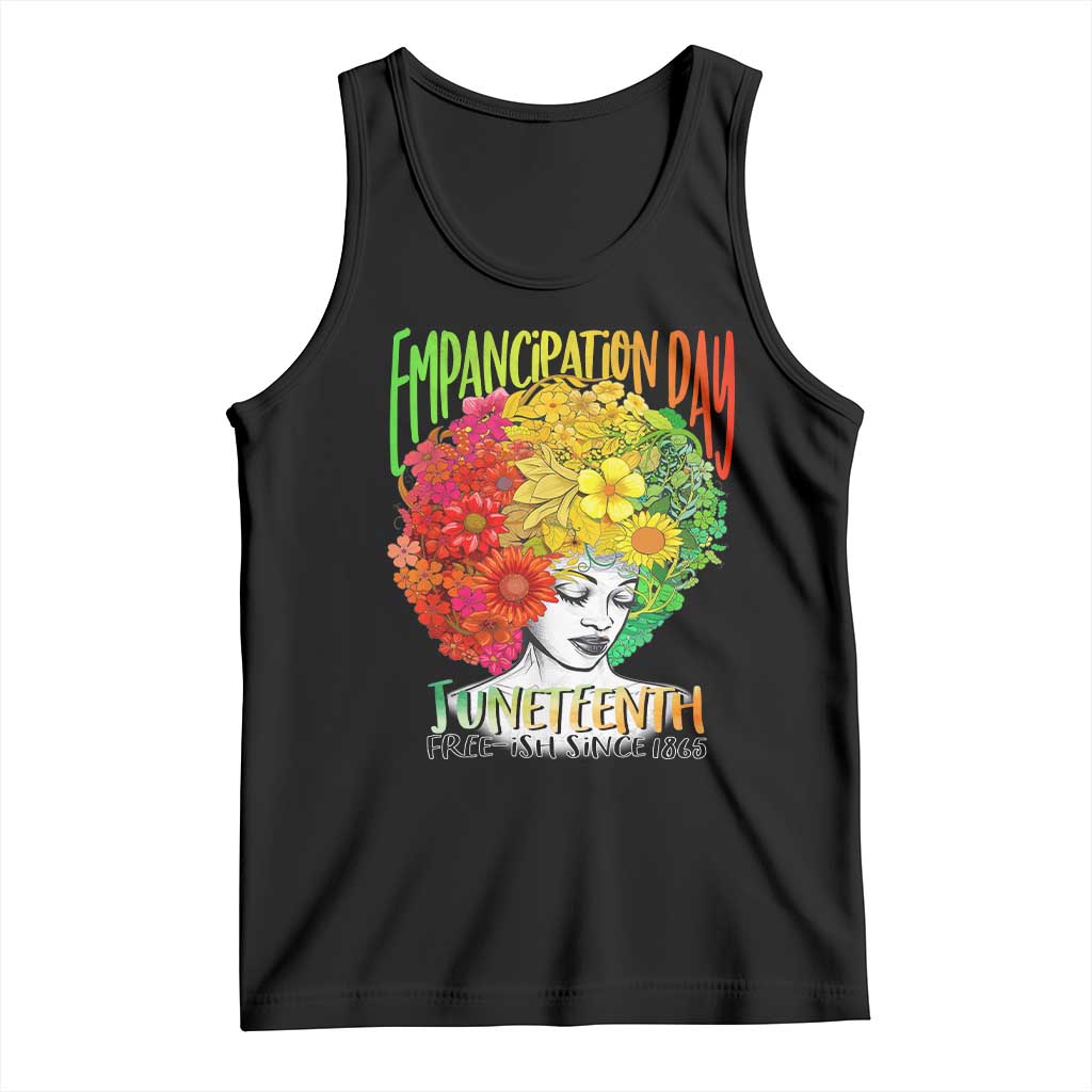 Freeish Since 1865 Juneteenth Tank Top Freedom Day African American June 19th Black Women Floral Hair TS01 Black Print Your Wear