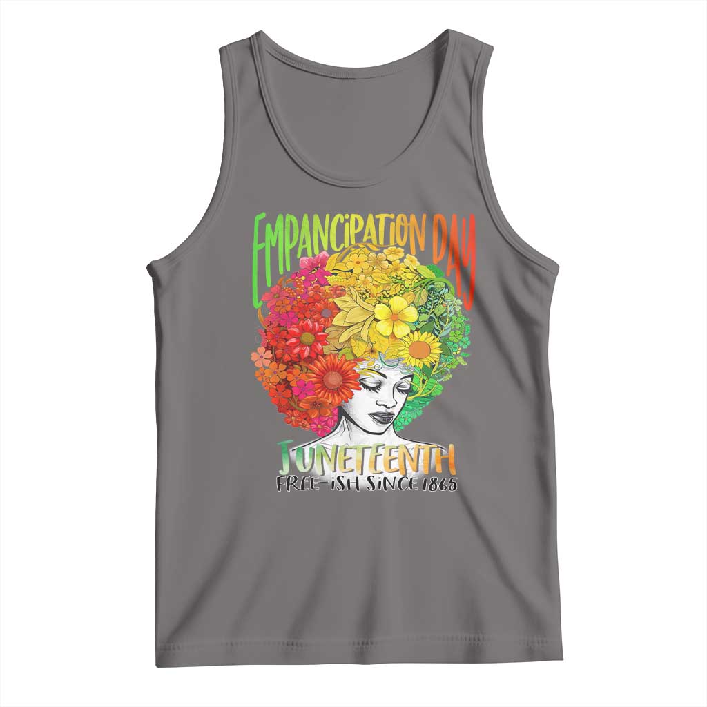 Freeish Since 1865 Juneteenth Tank Top Freedom Day African American June 19th Black Women Floral Hair TS01 Deep Heather Print Your Wear
