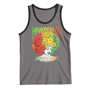 Freeish Since 1865 Juneteenth Tank Top Freedom Day African American June 19th Black Women Floral Hair TS01 Deep Heather Black Print Your Wear