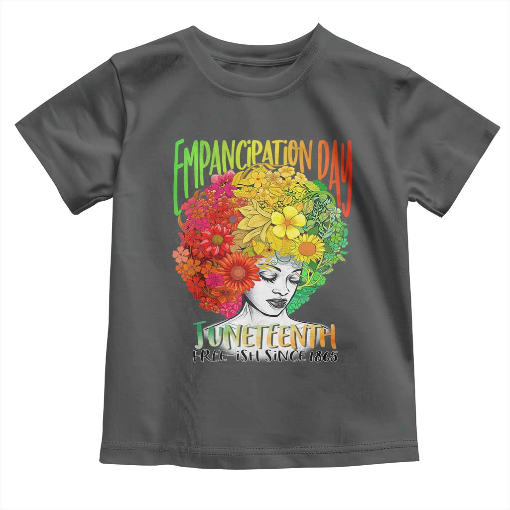 Freeish Since 1865 Juneteenth Toddler T Shirt Freedom Day African American June 19th Black Women Floral Hair TS01 Dark Heather Print Your Wear