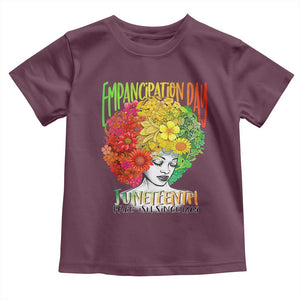 Freeish Since 1865 Juneteenth Toddler T Shirt Freedom Day African American June 19th Black Women Floral Hair TS01 Maroon Print Your Wear