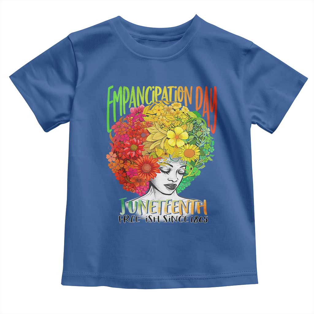 Freeish Since 1865 Juneteenth Toddler T Shirt Freedom Day African American June 19th Black Women Floral Hair TS01 Royal Blue Print Your Wear