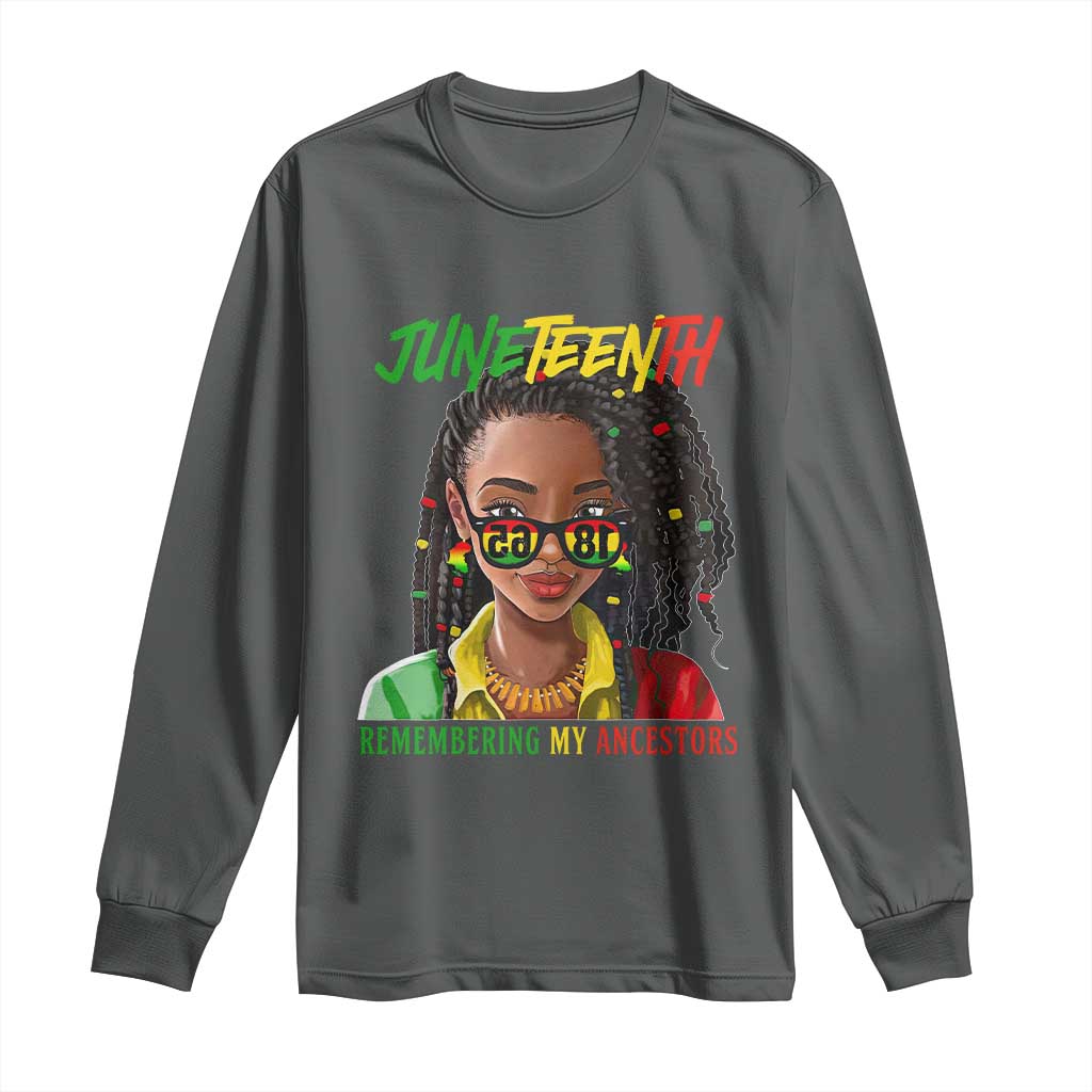 Black Prince Juneteenth 1865 Long Sleeve Shirt Loc'd Hair Remembering My Ancestor for Women TS01 Dark Heather Print Your Wear