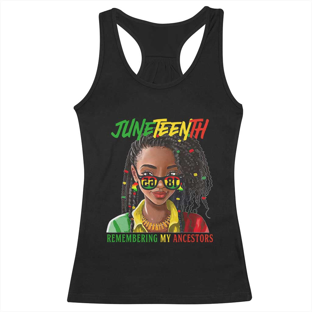 Black Prince Juneteenth 1865 Racerback Tank Top Loc'd Hair Remembering My Ancestor for Women TS01 Black Print Your Wear