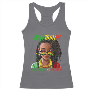 Black Prince Juneteenth 1865 Racerback Tank Top Loc'd Hair Remembering My Ancestor for Women TS01 Charcoal Print Your Wear