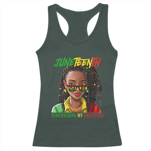 Black Prince Juneteenth 1865 Racerback Tank Top Loc'd Hair Remembering My Ancestor for Women TS01 Dark Forest Green Print Your Wear