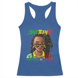 Black Prince Juneteenth 1865 Racerback Tank Top Loc'd Hair Remembering My Ancestor for Women TS01 Royal Blue Print Your Wear