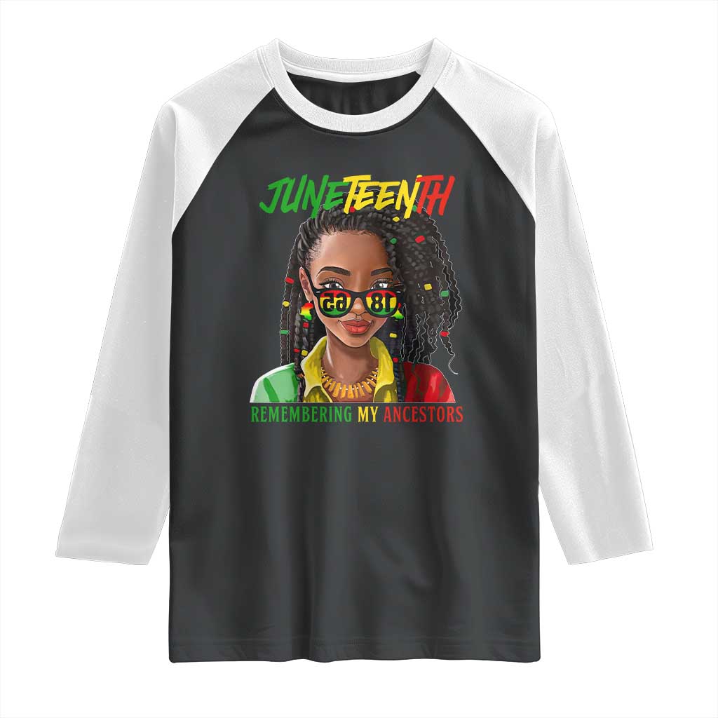 Black Prince Juneteenth 1865 Raglan Shirt Loc'd Hair Remembering My Ancestor for Women TS01 Black White Print Your Wear