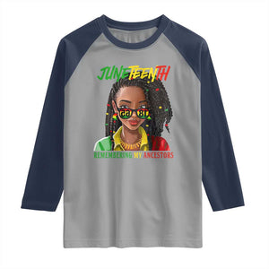 Black Prince Juneteenth 1865 Raglan Shirt Loc'd Hair Remembering My Ancestor for Women TS01 Sport Gray Navy Print Your Wear