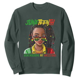 Black Prince Sweatshirt Juneteenth Loc'd Hair Remembering My Ancestor for Women TS01 Dark Forest Green Printyourwear