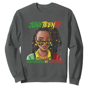 Black Prince Sweatshirt Juneteenth Loc'd Hair Remembering My Ancestor for Women TS01 Dark Heather Printyourwear