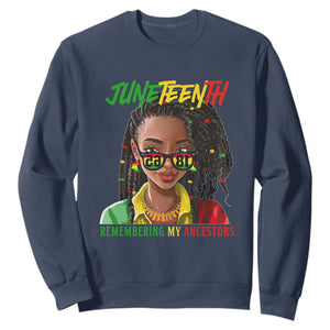 Black Prince Sweatshirt Juneteenth Loc'd Hair Remembering My Ancestor for Women TS01 Navy Printyourwear