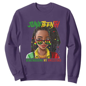 Black Prince Sweatshirt Juneteenth Loc'd Hair Remembering My Ancestor for Women TS01 Purple Printyourwear