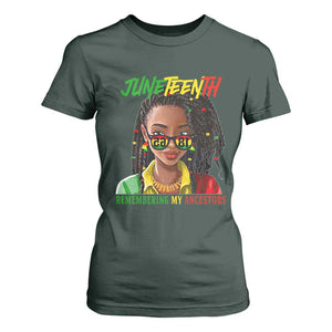 Black Prince Juneteenth 1865 T Shirt For Women Loc'd Hair Remembering My Ancestor for Women TS01 Dark Forest Green Print Your Wear