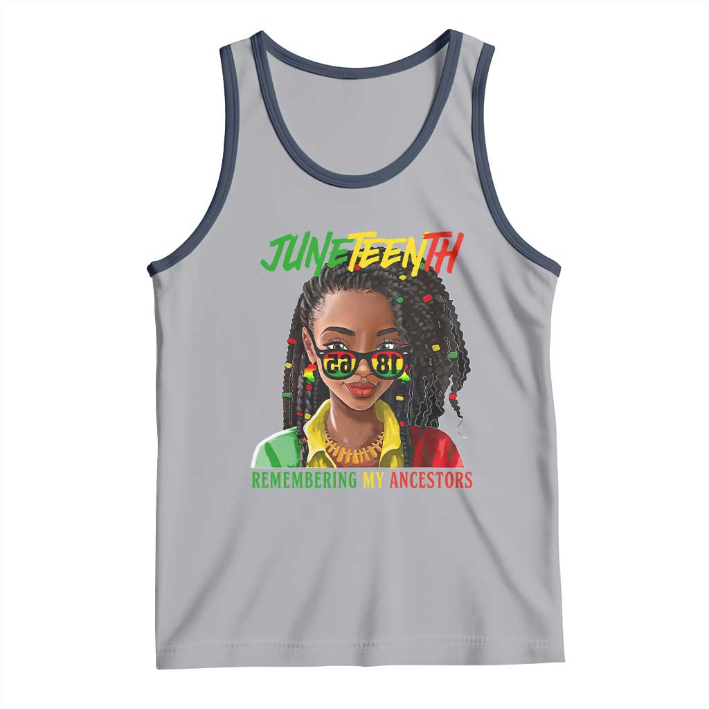Black Prince Juneteenth 1865 Tank Top Loc'd Hair Remembering My Ancestor for Women TS01 Athletic Heather Navy Print Your Wear