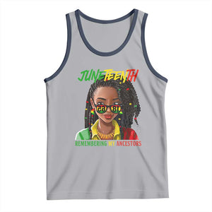 Black Prince Juneteenth 1865 Tank Top Loc'd Hair Remembering My Ancestor for Women TS01 Athletic Heather Navy Print Your Wear