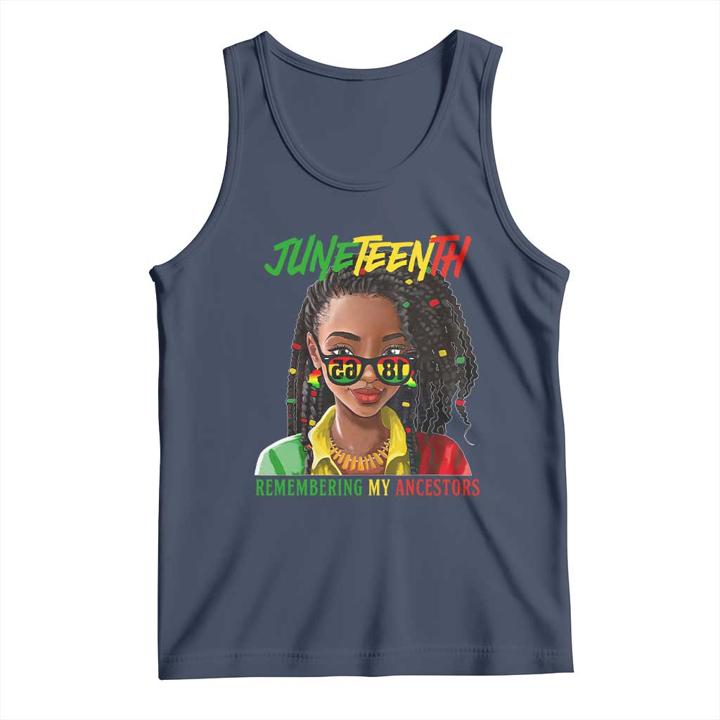 Black Prince Juneteenth 1865 Tank Top Loc'd Hair Remembering My Ancestor for Women TS01 Navy Print Your Wear