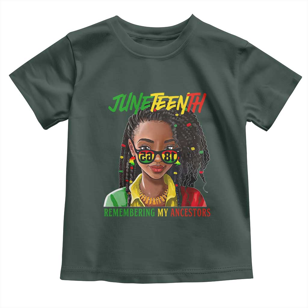 Black Prince Juneteenth 1865 Toddler T Shirt Loc'd Hair Remembering My Ancestor for Women TS01 Dark Forest Green Print Your Wear