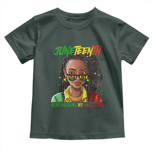 Black Prince Juneteenth 1865 Toddler T Shirt Loc'd Hair Remembering My Ancestor for Women TS01 Dark Forest Green Print Your Wear