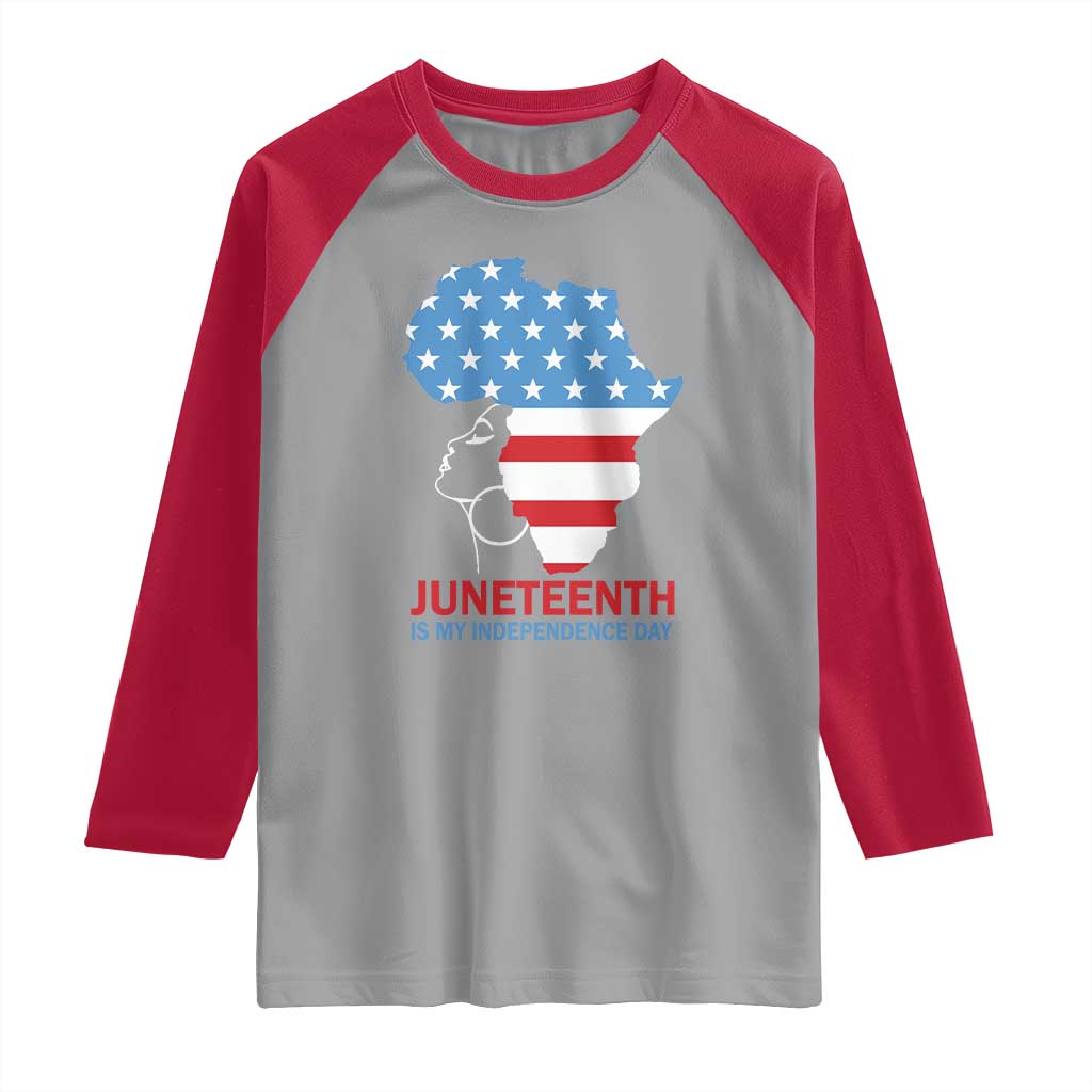 Juneteenth Is My Independence Day Raglan Shirt African Woman Not 4th Of July TS01 Sport Gray Red Print Your Wear