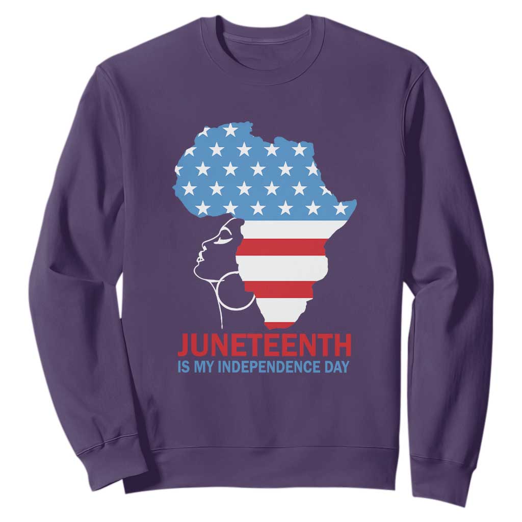 4th Of July Juneteenth Juneteenth Is My Independence Day Sweatshirt For African Woman TS01 Purple Printyourwear
