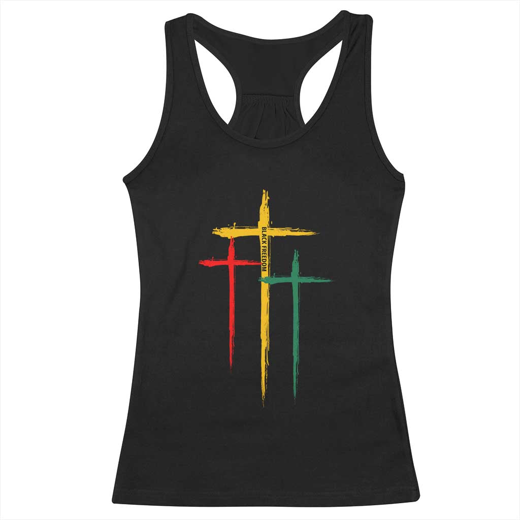 Christian Cross Juneteenth Racerback Tank Top African Black Freedom Day 1865 TS01 Black Print Your Wear