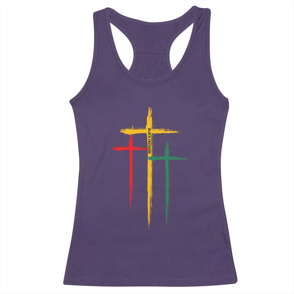 Christian Cross Juneteenth Racerback Tank Top African Black Freedom Day 1865 TS01 Purple Print Your Wear