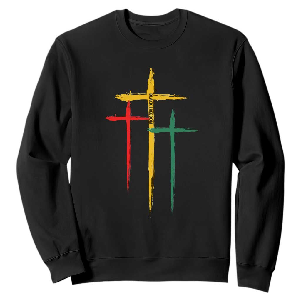 Cross Christian Juneteenth Sweatshirt African Black Freedom Day 1865 TS01 Black Printyourwear
