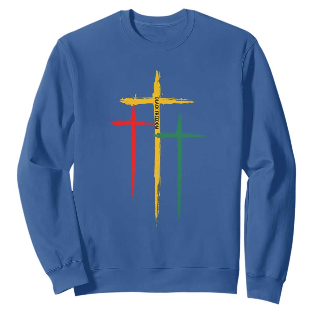 Cross Christian Juneteenth Sweatshirt African Black Freedom Day 1865 TS01 Royal Blue Printyourwear