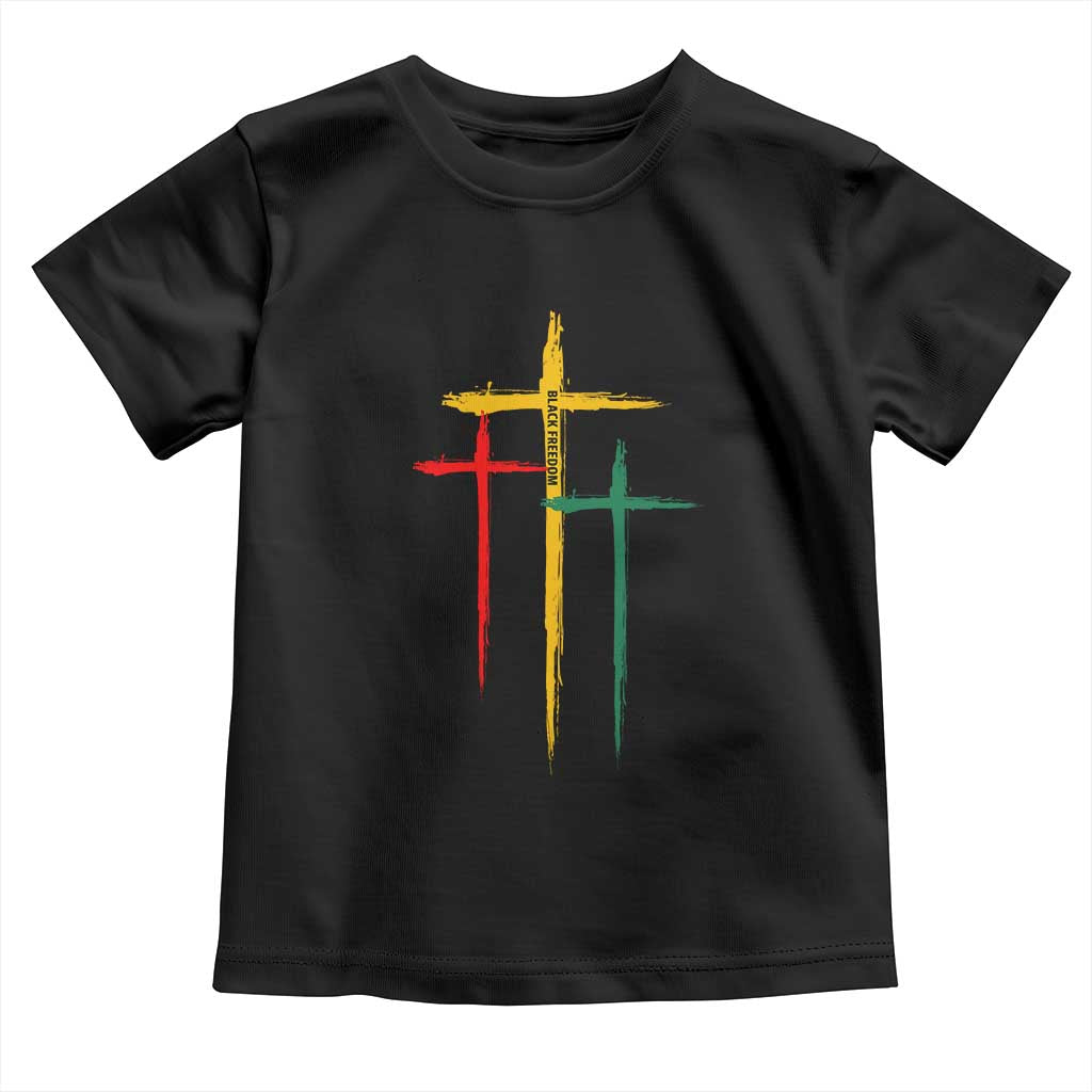 Christian Cross Juneteenth Toddler T Shirt African Black Freedom Day 1865 TS01 Black Print Your Wear