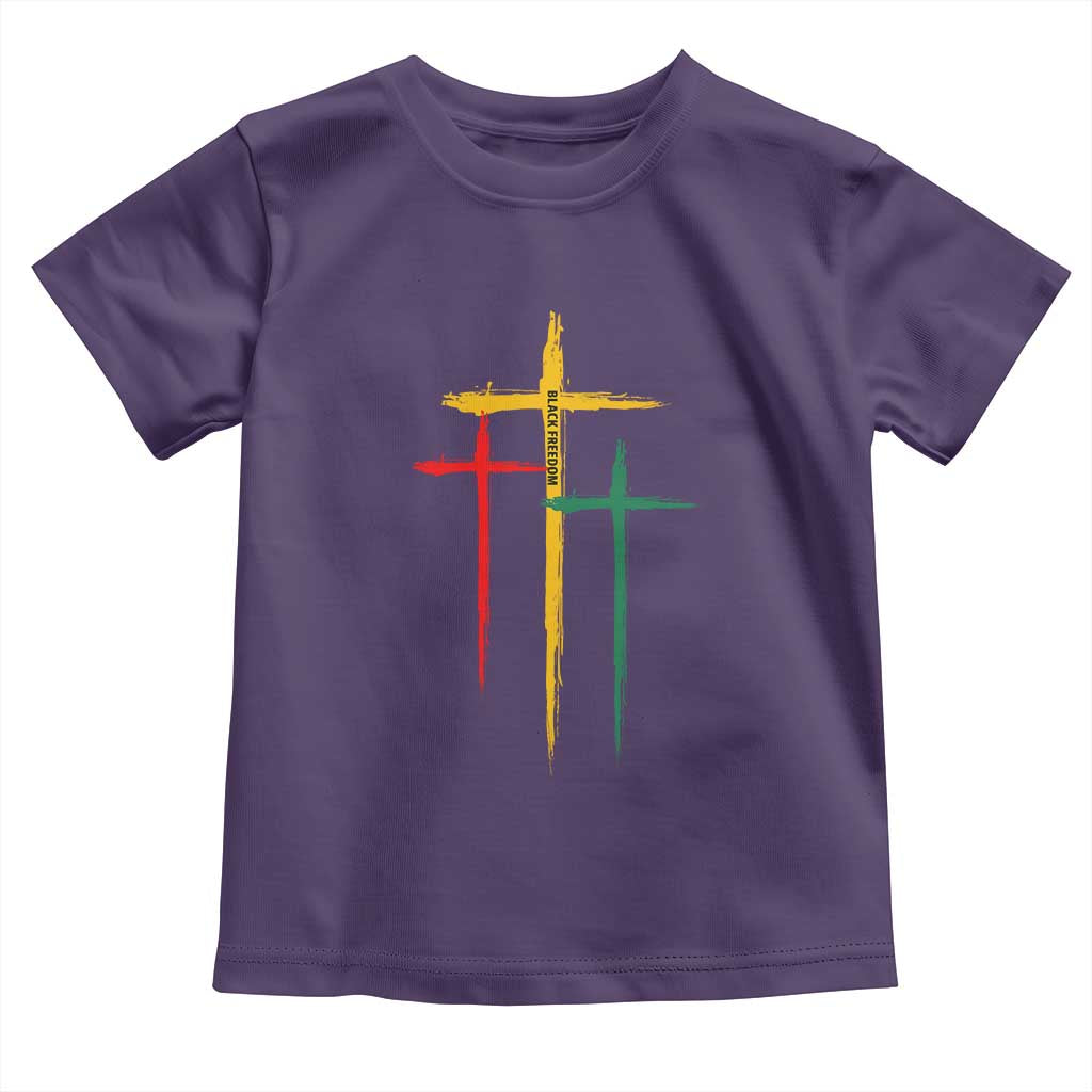 Christian Cross Juneteenth Toddler T Shirt African Black Freedom Day 1865 TS01 Purple Print Your Wear
